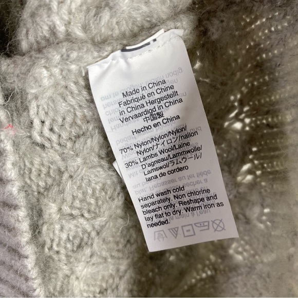 J. Crew Gray Popcorn Cable Knit Wool Blend Pullover Sweater - Picture 6 of 8